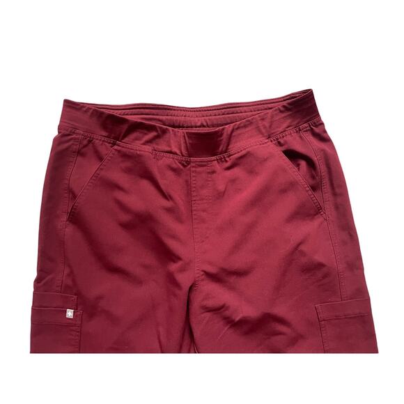 FIGS Men's Slim Axim Cargo Scrub Pants in Burgundy Size XL X-Large - Picture 3 of 6